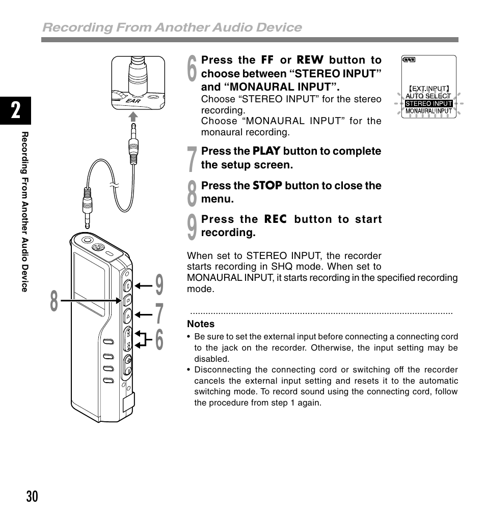 Olympus VOICE & MUSIC DM-20 User Manual | Page 30 / 101