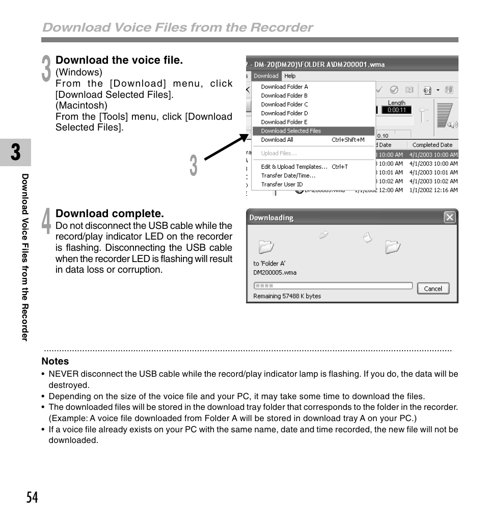 Olympus VOICE & MUSIC DM-20 User Manual | Page 54 / 101