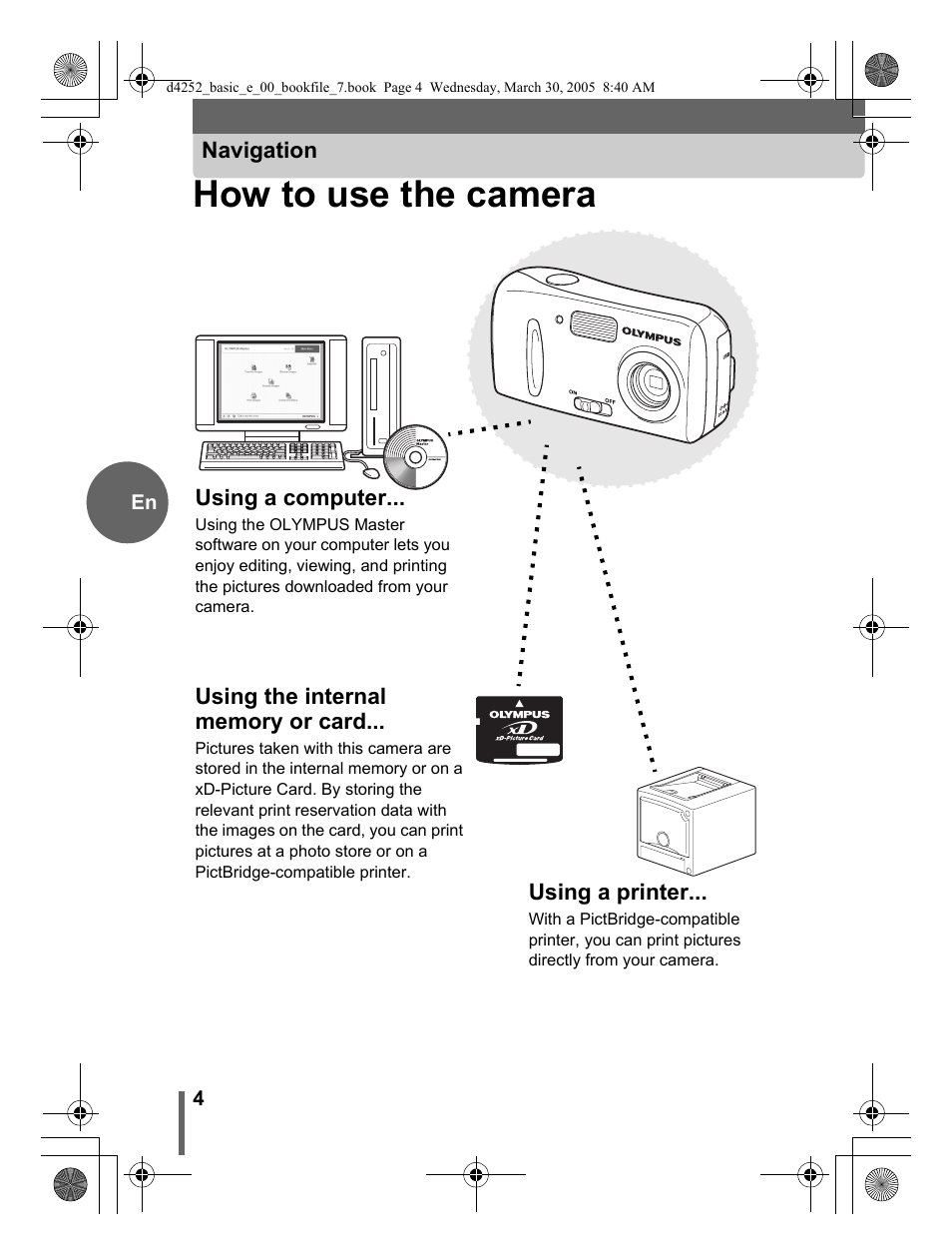 How to use the camera | Olympus C-180 D-435 User Manual | Page 4 / 25