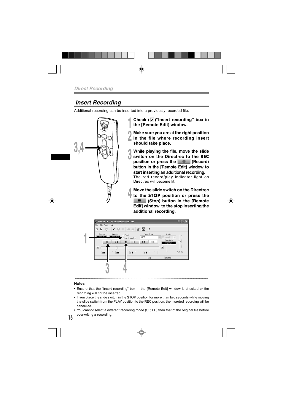Olympus Olympis Directrec dr2000 User Manual | Page 16 / 38