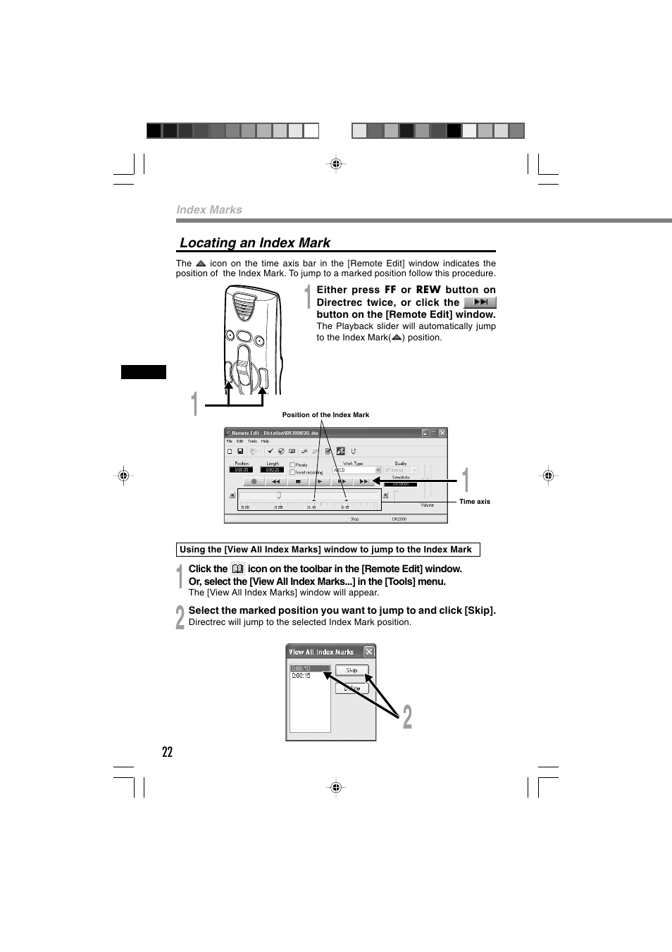 Olympus Olympis Directrec dr2000 User Manual | Page 22 / 38