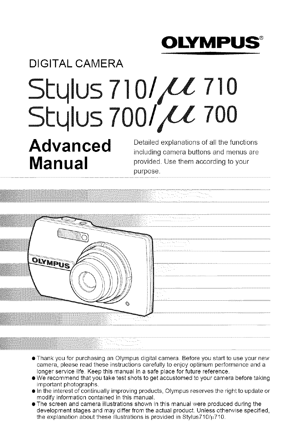 Olympus 700 User Manual | 86 pages