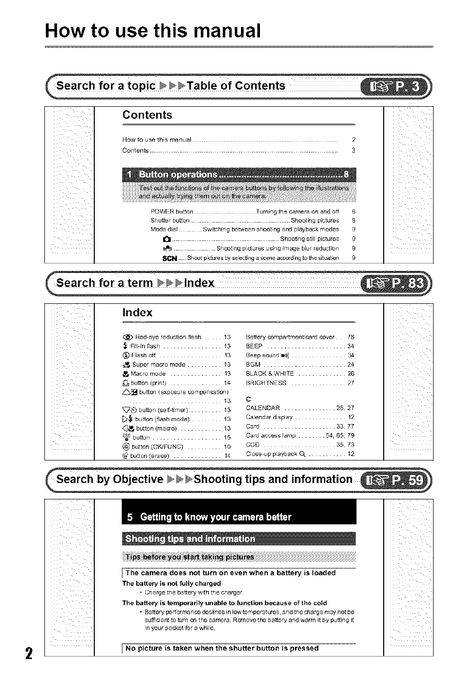 How to use this manual, Seatxhforatop|^^>^tabl^ contents, A