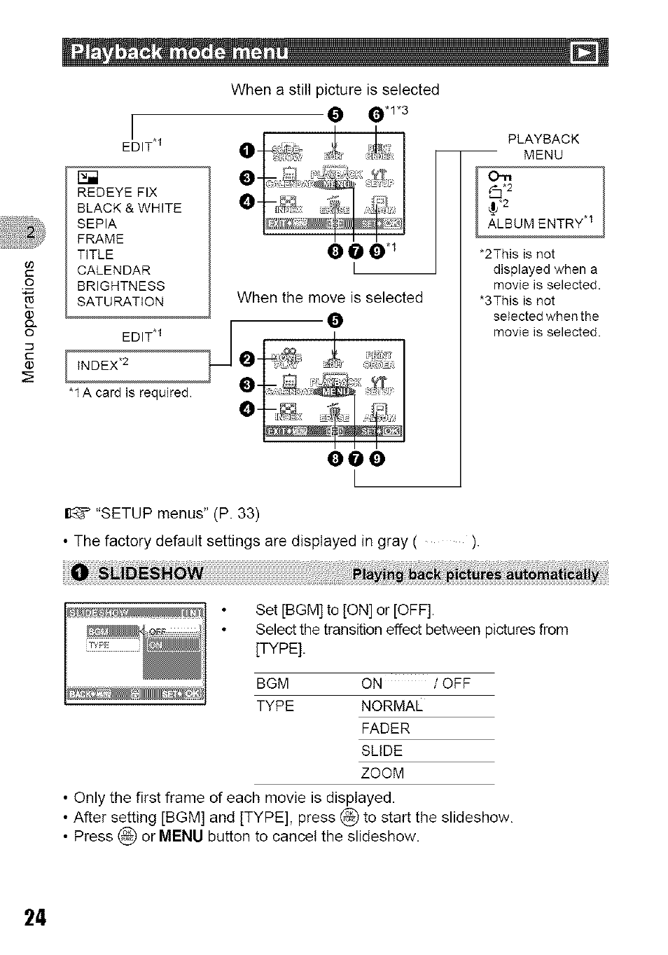 Playback mode menu | Olympus 700 User Manual | Page 24 / 86