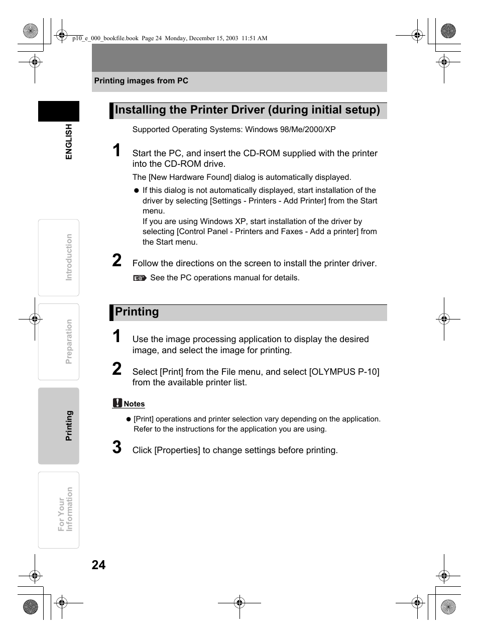 Olympus P-10 User Manual | Page 24 / 148