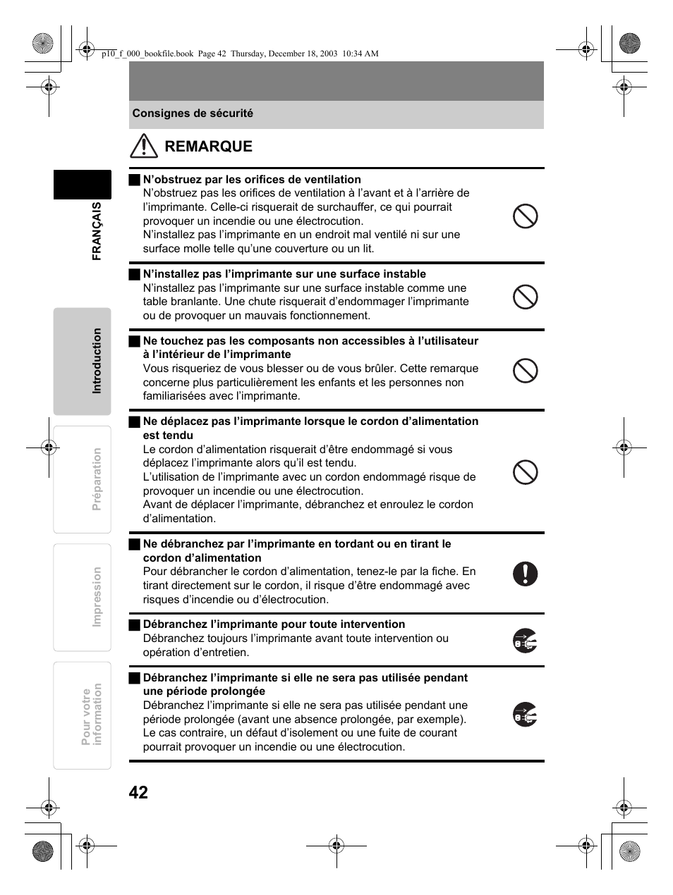 Remarque | Olympus P-10 User Manual | Page 42 / 148