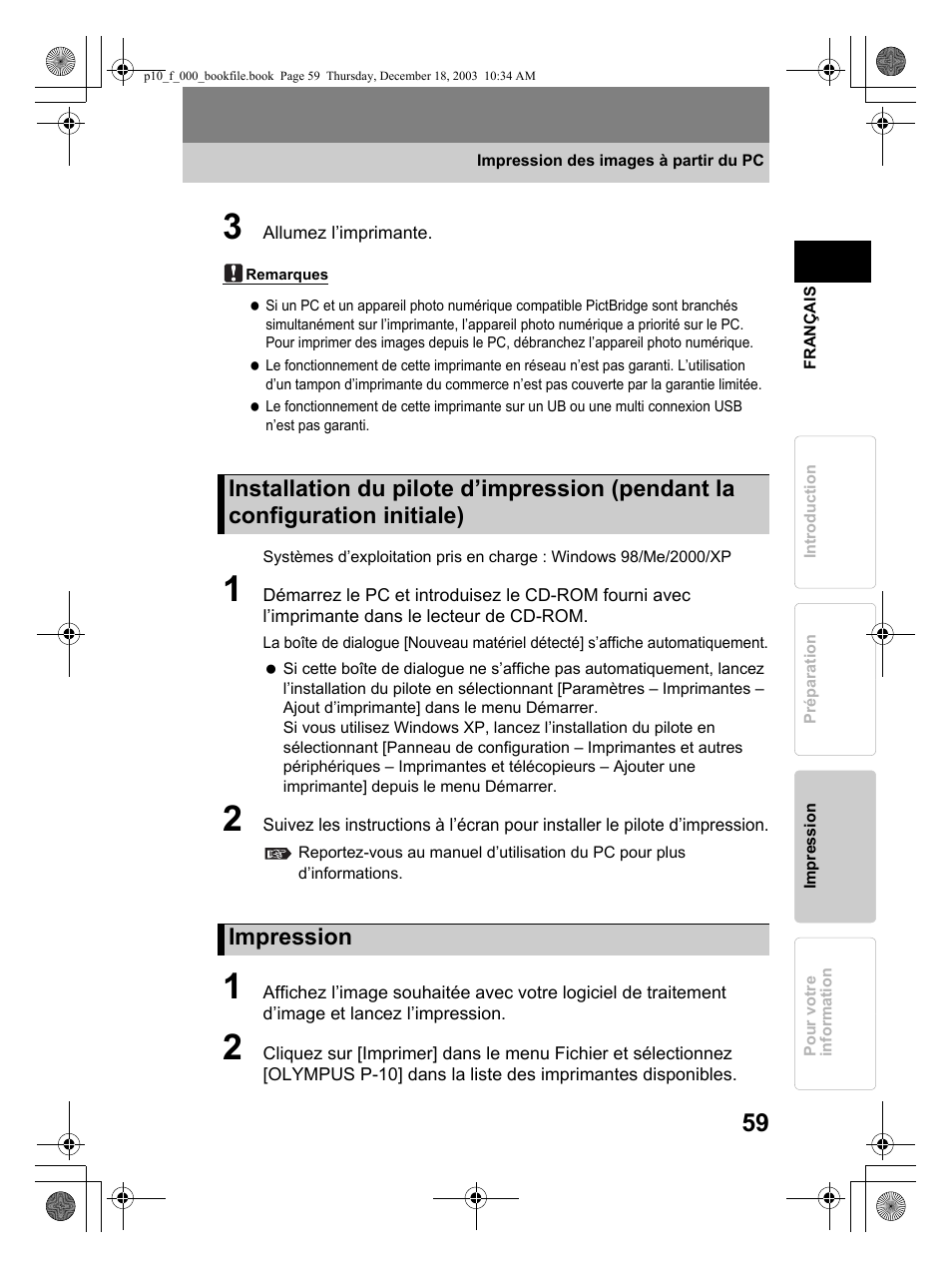 Olympus P-10 User Manual | Page 59 / 148