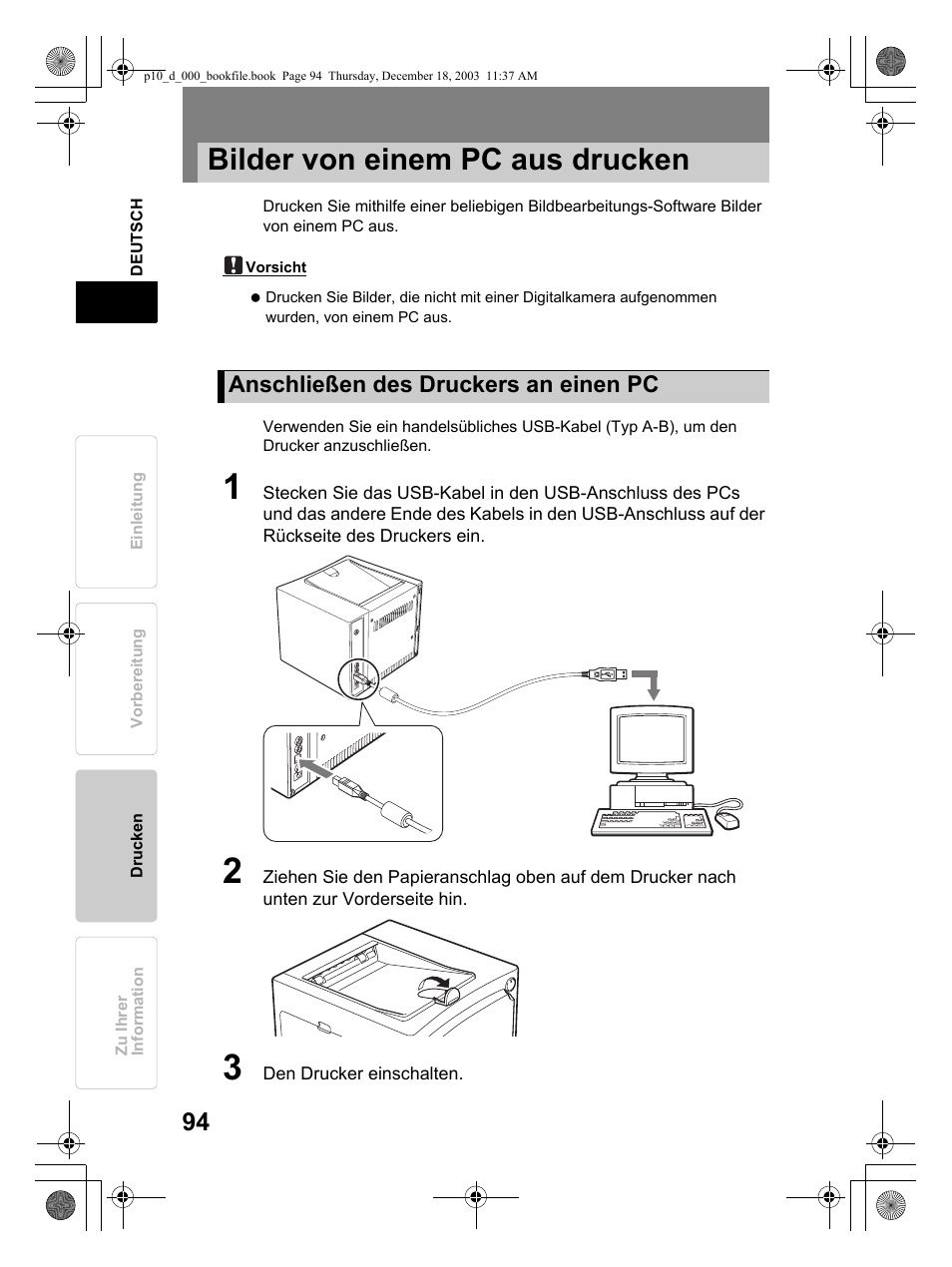 Bilder von einem pc aus drucken | Olympus P-10 User Manual | Page 94 / 148