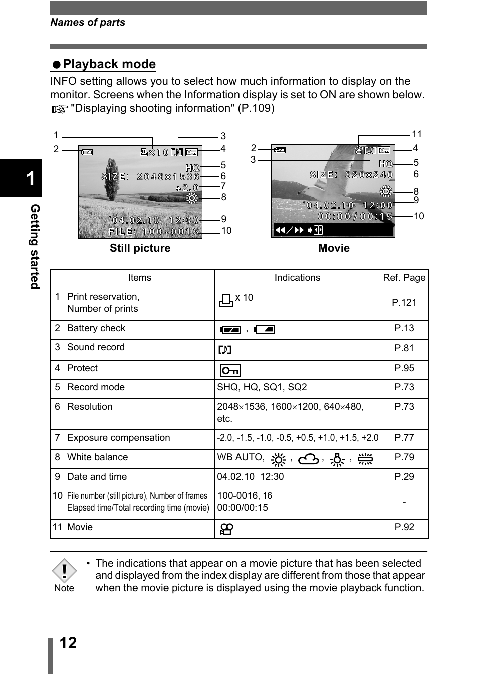Playback mode | Olympus C-360Zoom User Manual | Page 13 / 197