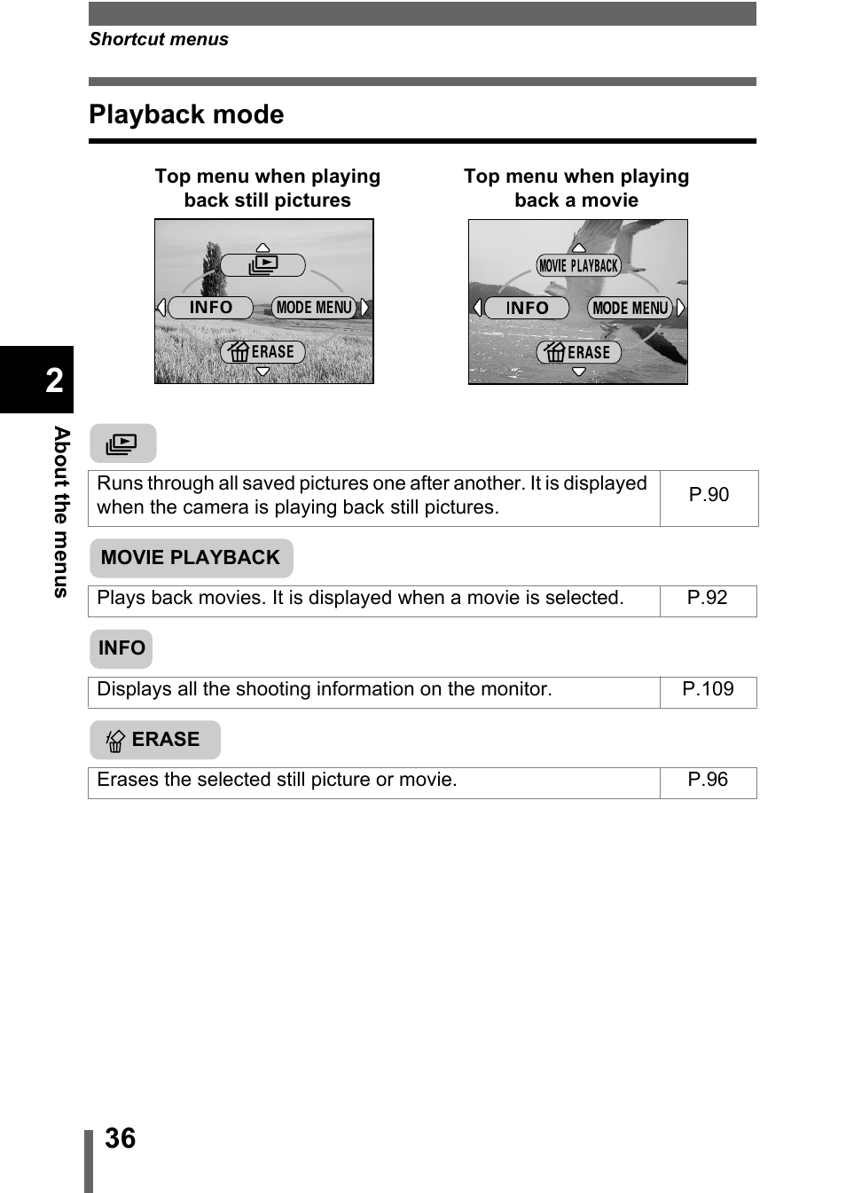 Playback mode | Olympus C-360Zoom User Manual | Page 37 / 197
