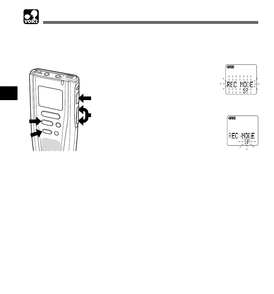 Recording modes, Voice | Olympus DM-1 User Manual | Page 26 / 64