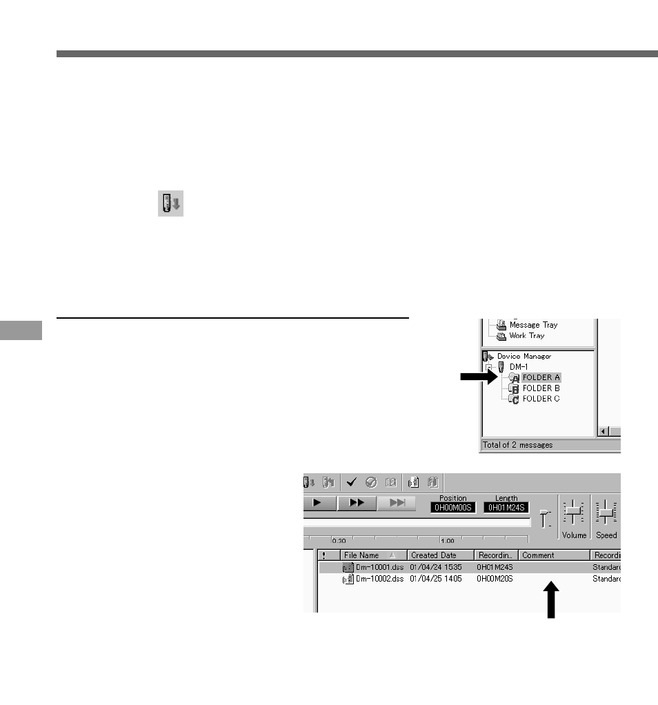 Import voice files to your pc | Olympus DM-1 User Manual | Page 40 / 64