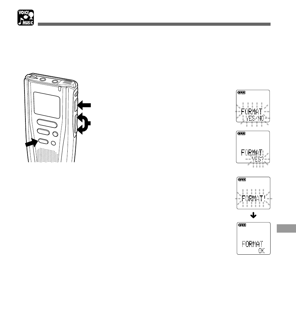 Formatting smartmedia | Olympus DM-1 User Manual | Page 55 / 64