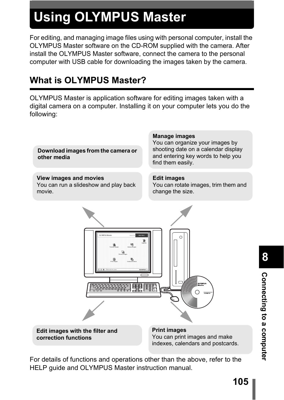 Using olympus master, What is olympus master | Olympus C-370 ZOOM User Manual | Page 105 / 144
