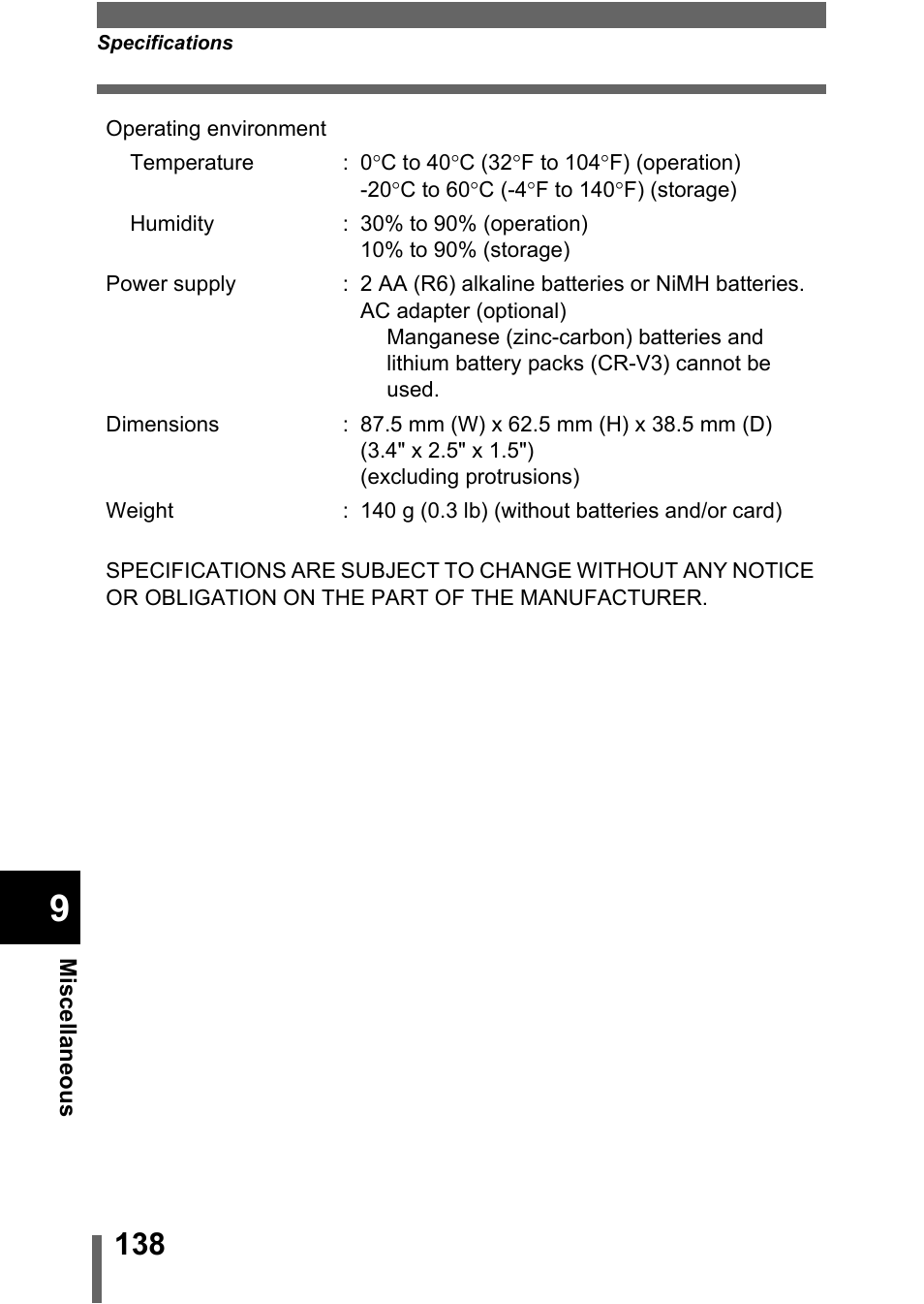 Olympus C-370 ZOOM User Manual | Page 138 / 144