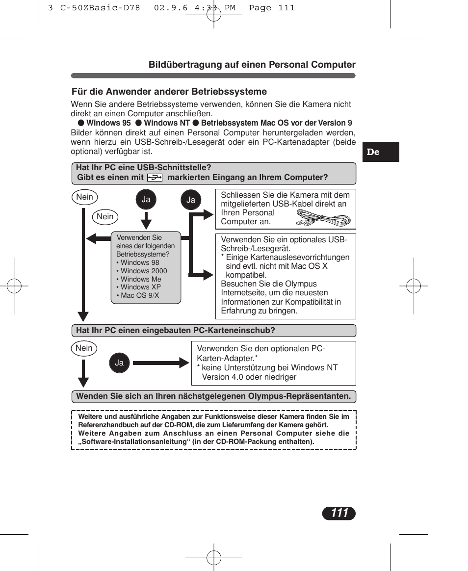 Olympus C-50 Zoom User Manual | Page 111 / 156