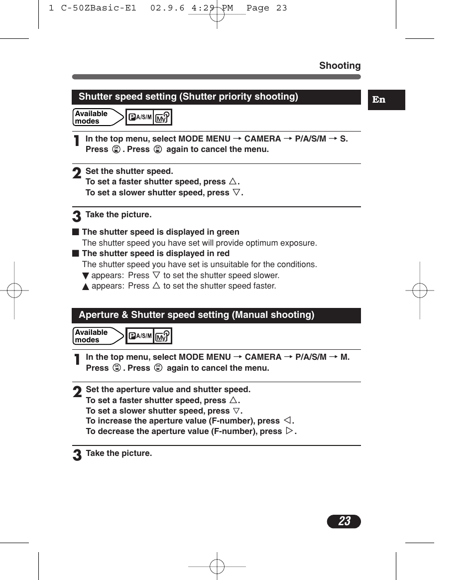 Olympus C-50 Zoom User Manual | Page 23 / 156