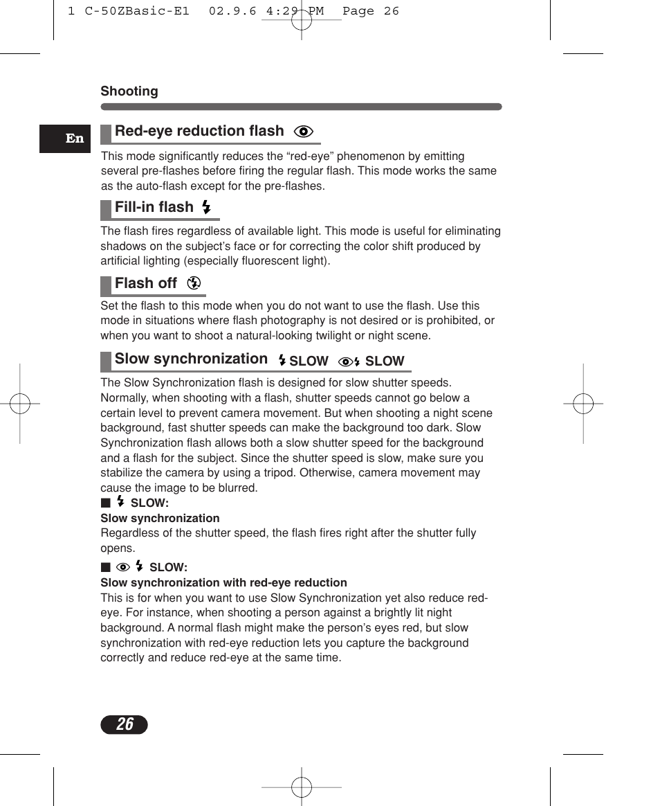 Olympus C-50 Zoom User Manual | Page 26 / 156