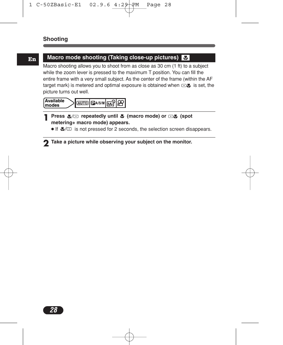 Olympus C-50 Zoom User Manual | Page 28 / 156