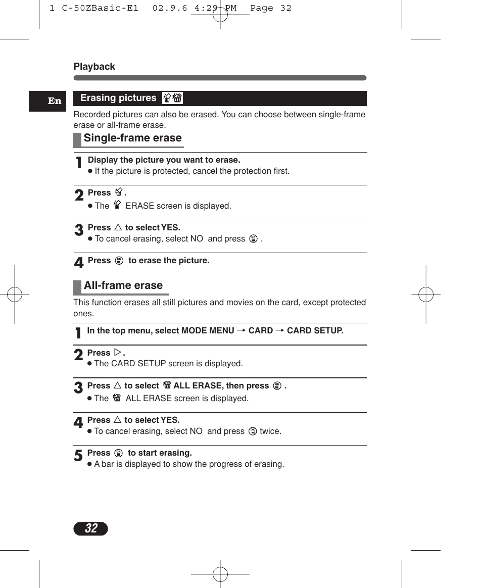 Olympus C-50 Zoom User Manual | Page 32 / 156
