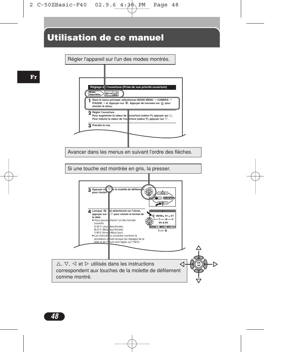 Utilisation de ce manuel | Olympus C-50 Zoom User Manual | Page 48 / 156