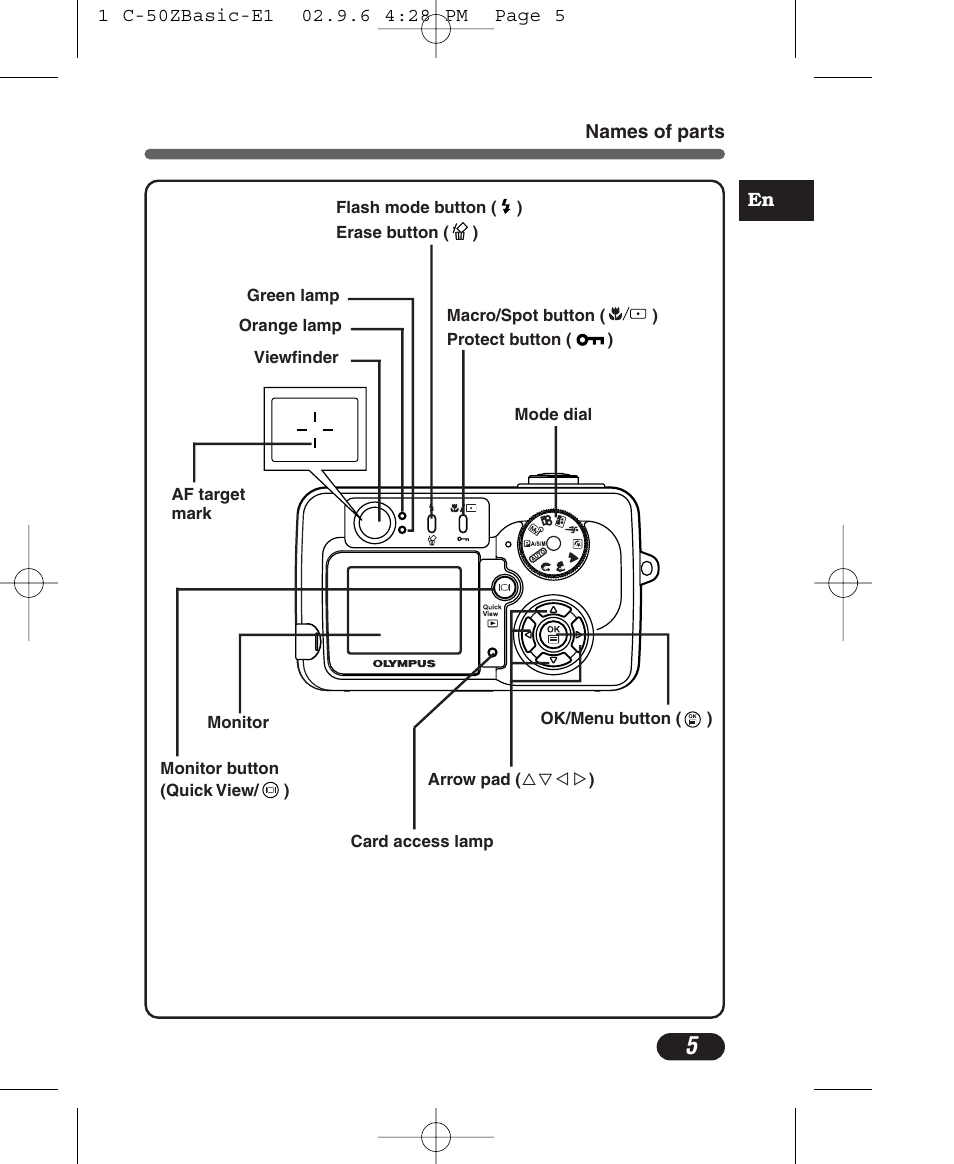 Olympus C-50 Zoom User Manual | Page 5 / 156