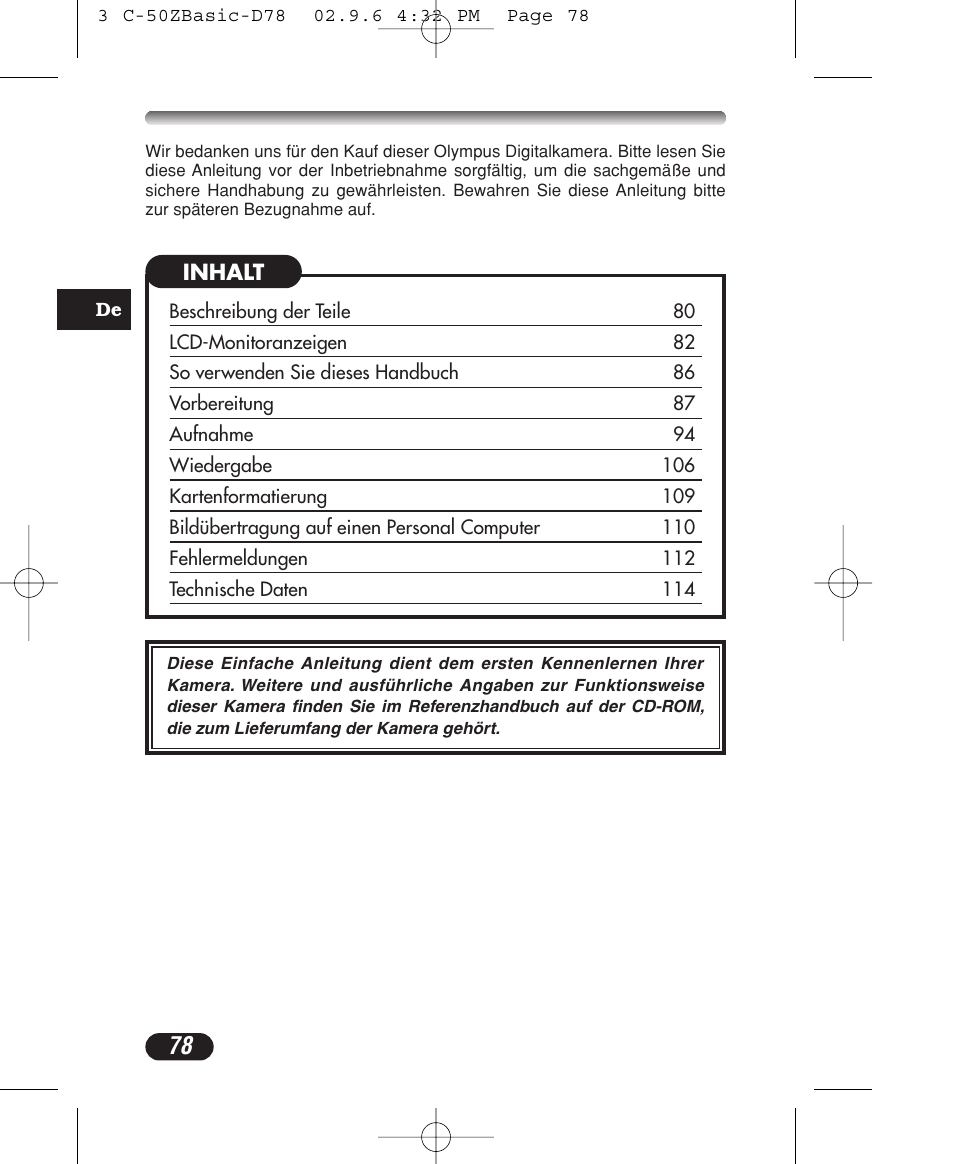 Olympus C-50 Zoom User Manual | Page 78 / 156