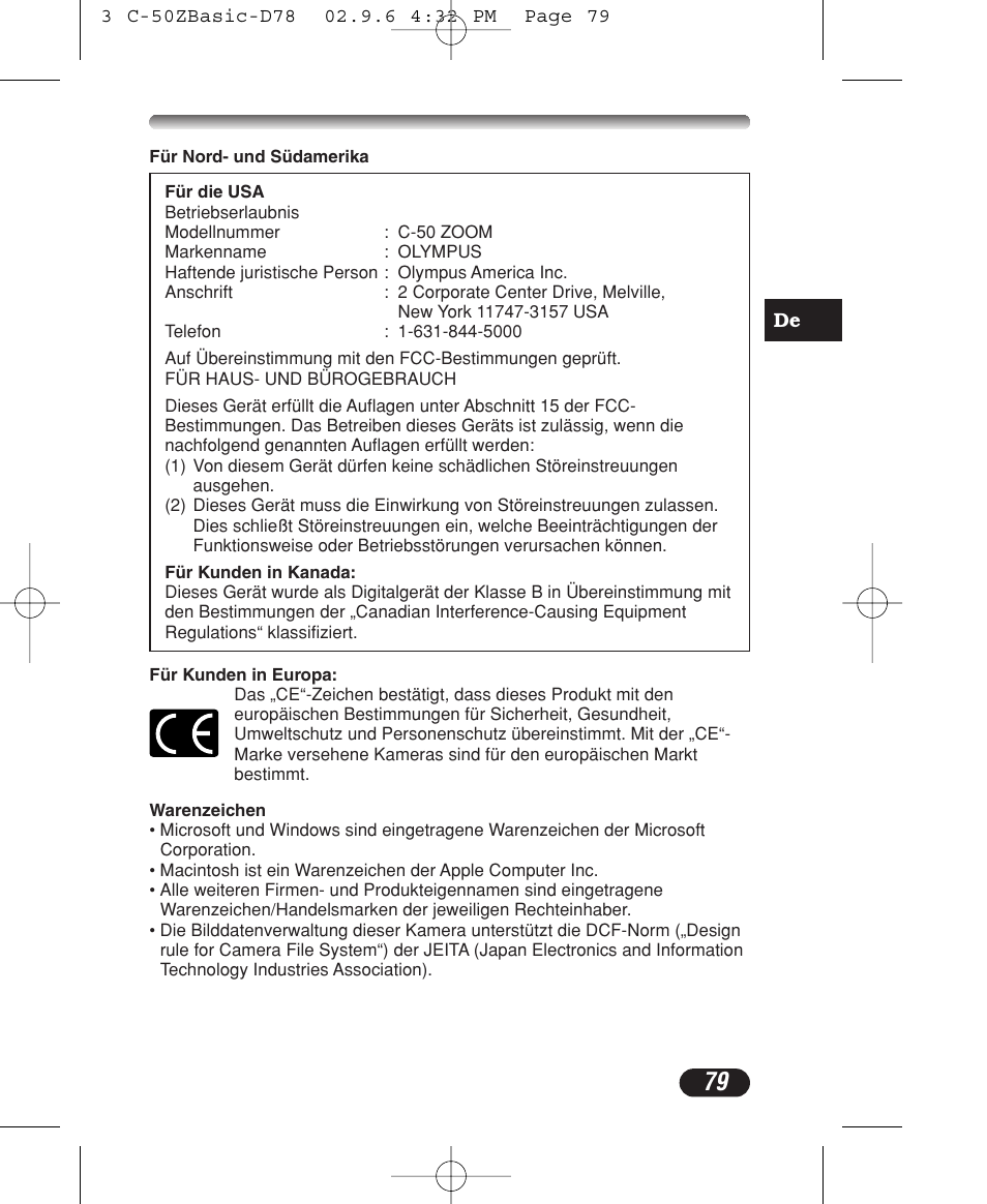Olympus C-50 Zoom User Manual | Page 79 / 156