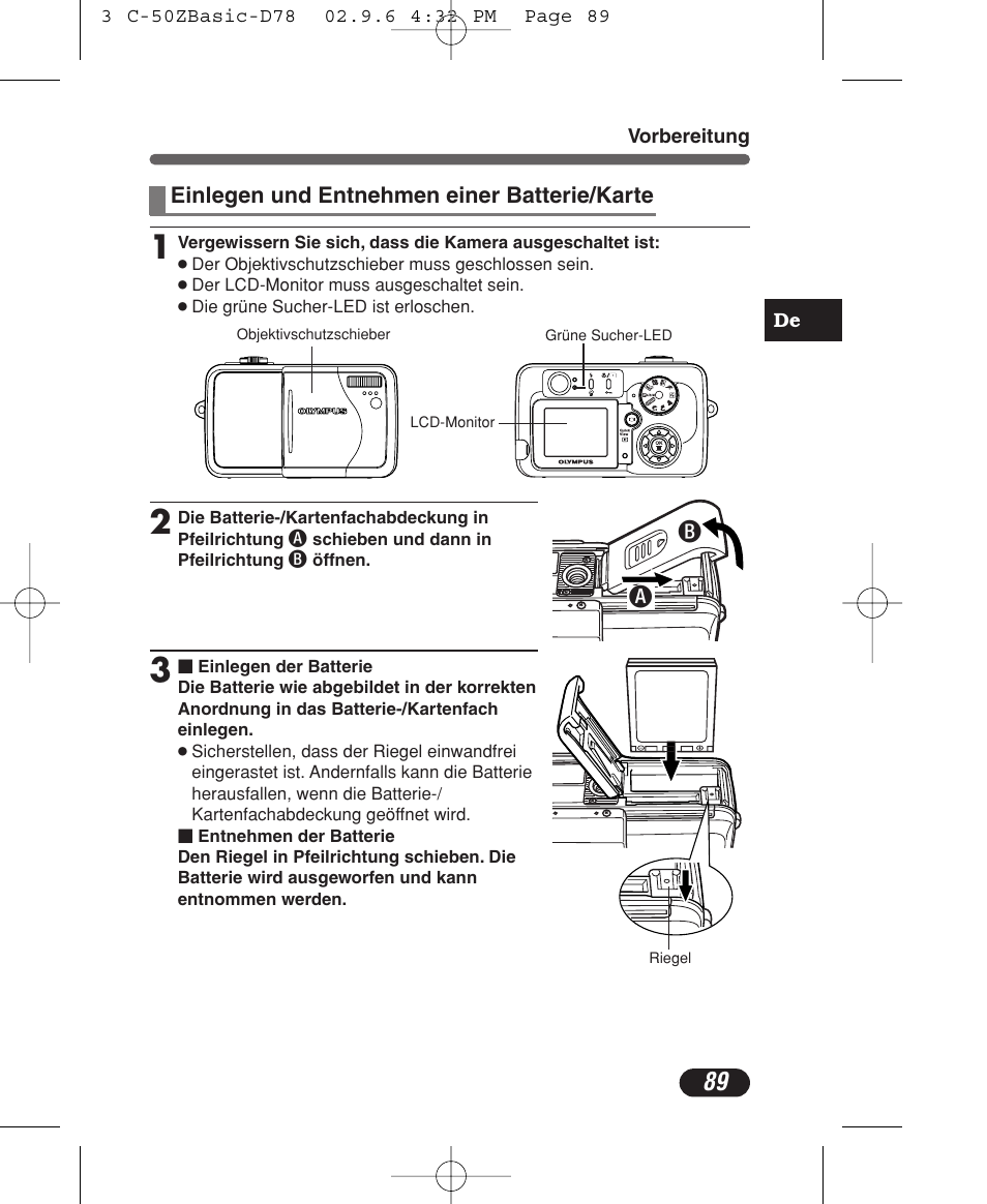Olympus C-50 Zoom User Manual | Page 89 / 156