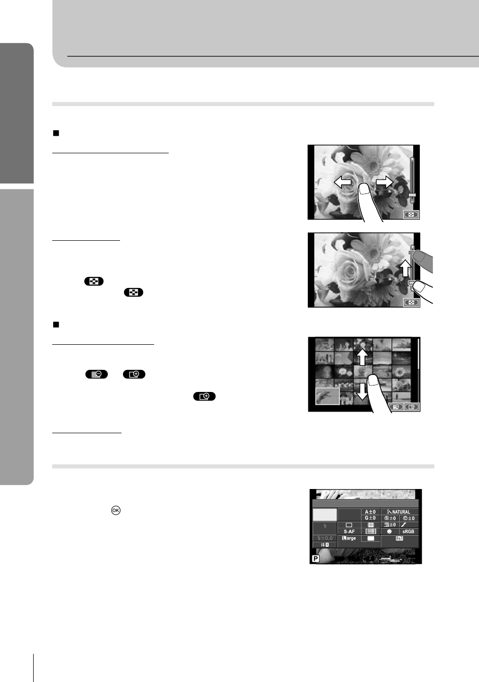 Basic guide, Basic operations, Playback mode | Adjusting settings, Display the super control panel, 28 en | Olympus E-M5 User Manual | Page 28 / 133