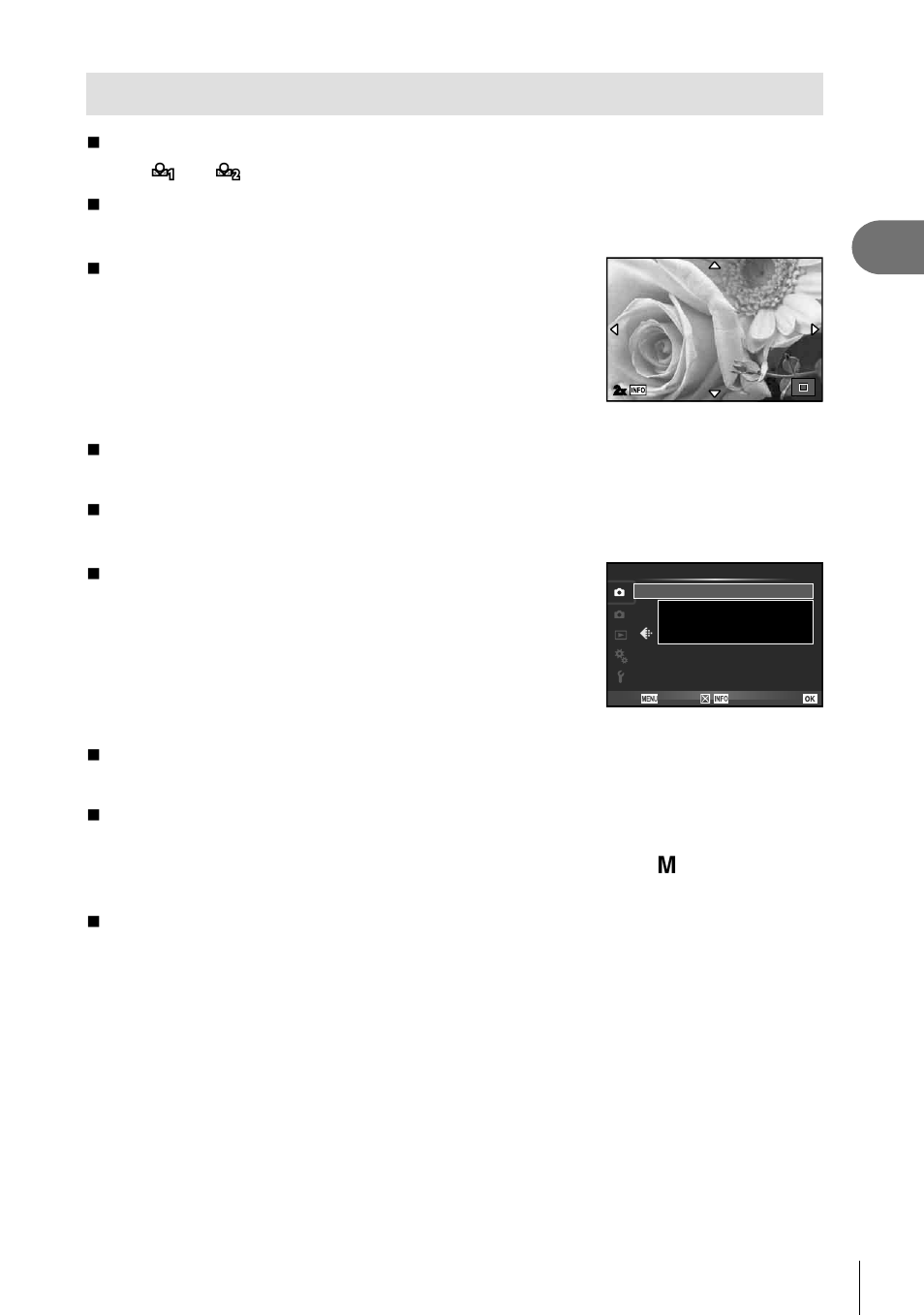 Other uses for the info button, Basic photography/frequently-used options, 41 en | Olympus E-M5 User Manual | Page 41 / 133