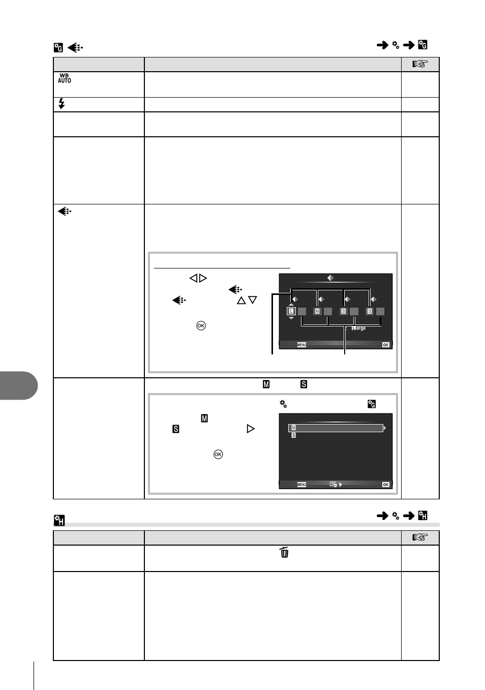 Y record/erase, Customizing camera settings, 90 en | X k /color/wb | Olympus E-M5 User Manual | Page 90 / 133