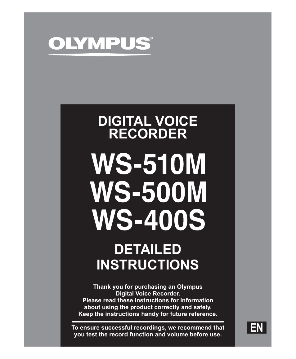 Olympus WS-500M User Manual | 72 pages