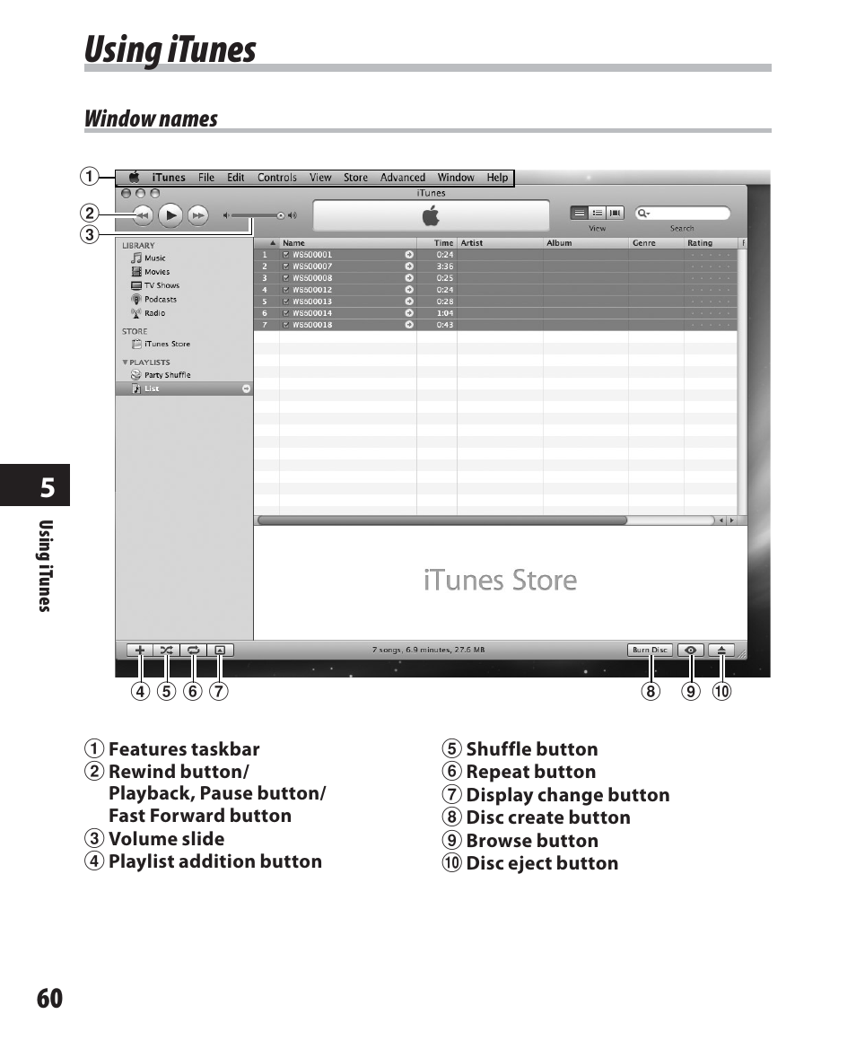 Using itunes | Olympus WS-500M User Manual | Page 60 / 72