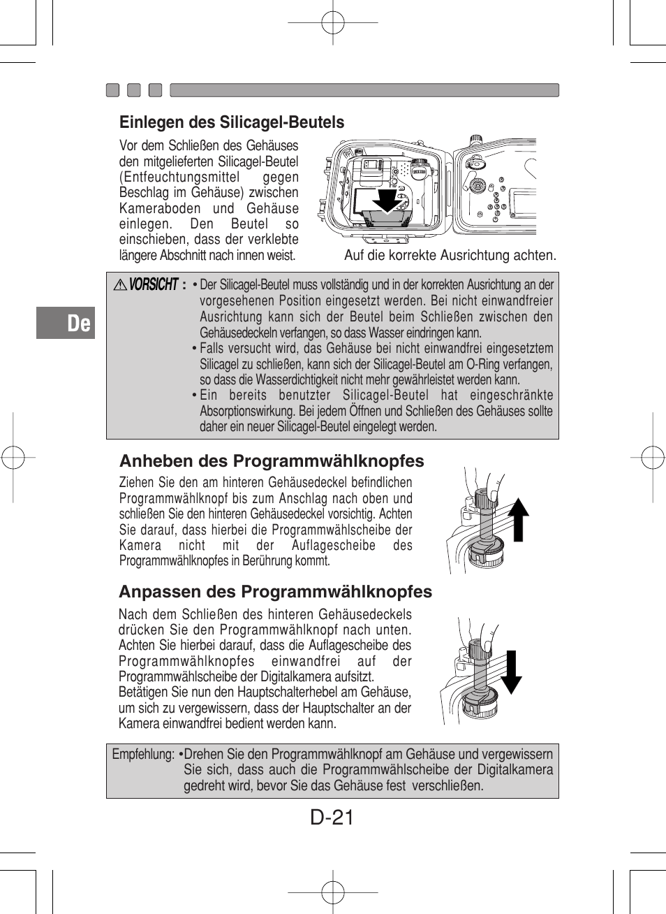 D-21 | Olympus PT-027 User Manual | Page 110 / 180