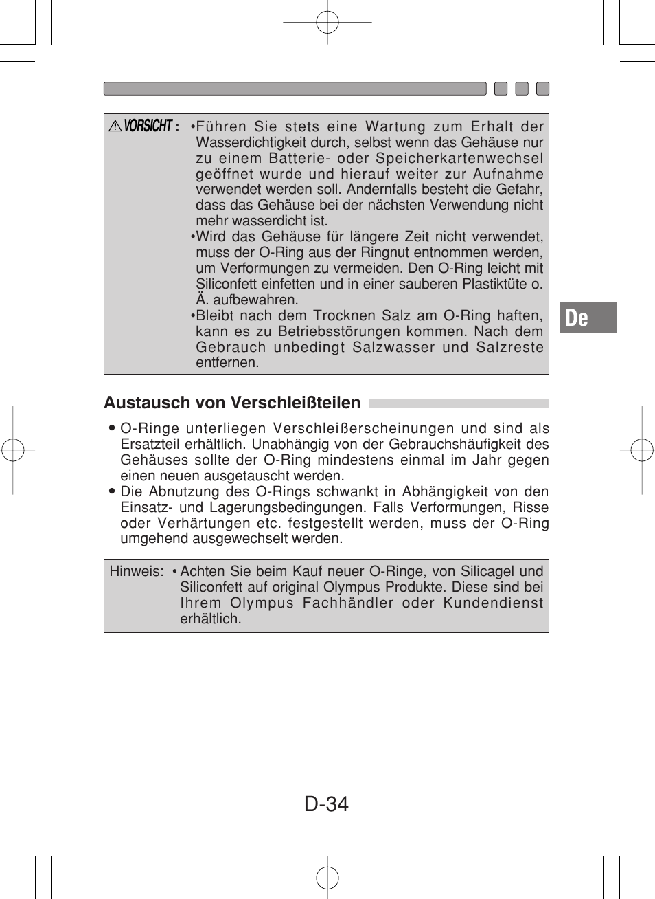 D-34 | Olympus PT-027 User Manual | Page 123 / 180