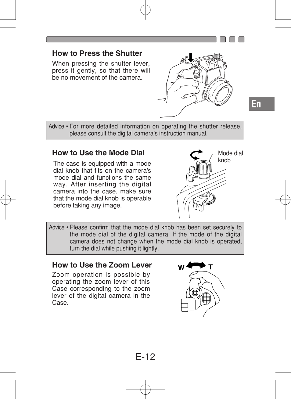 E-12 | Olympus PT-027 User Manual | Page 13 / 180