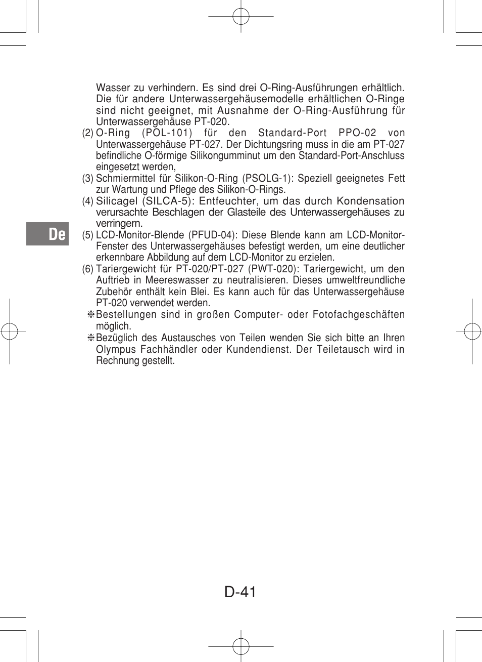 D-41 | Olympus PT-027 User Manual | Page 130 / 180