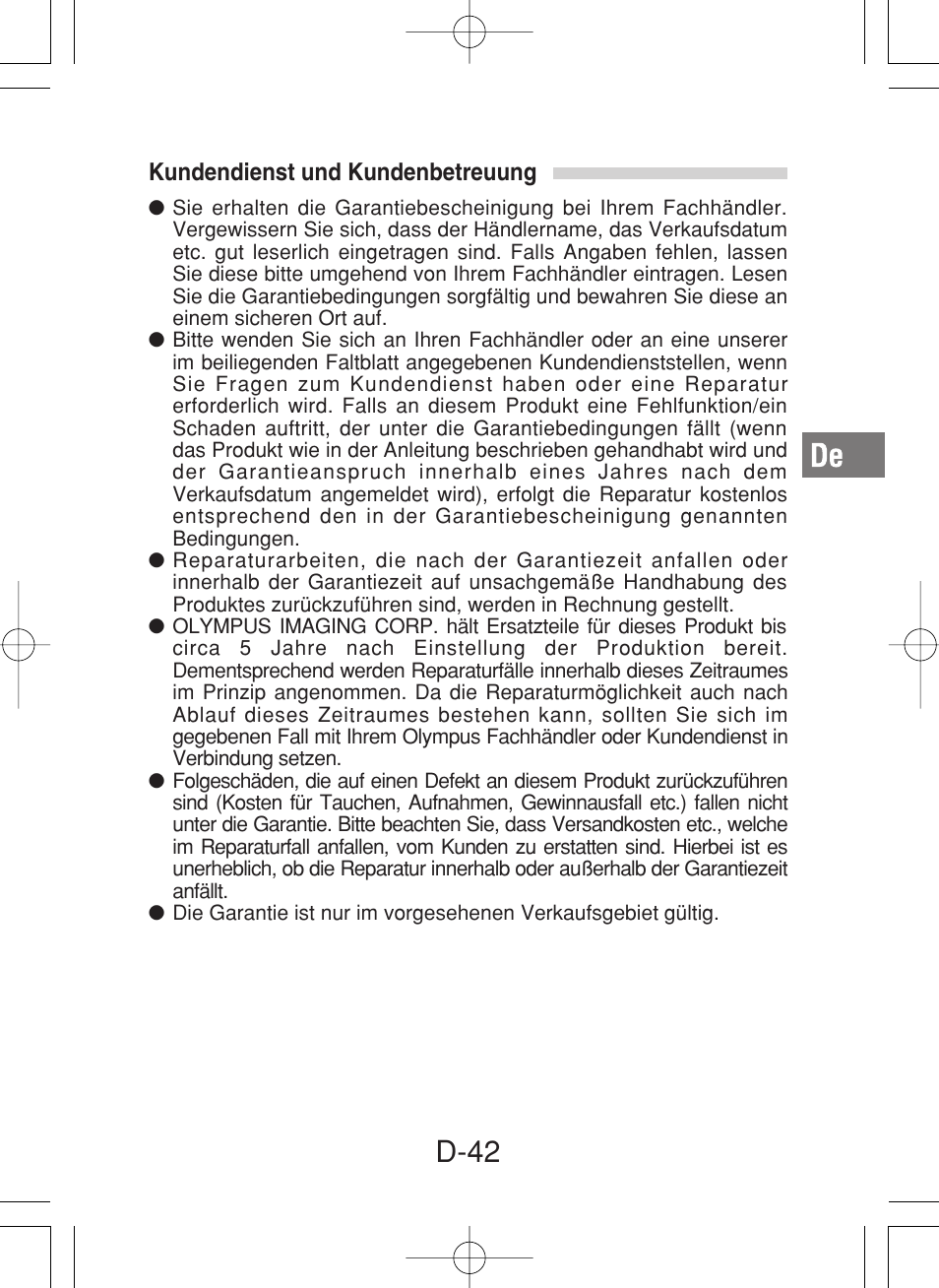 D-42 | Olympus PT-027 User Manual | Page 131 / 180