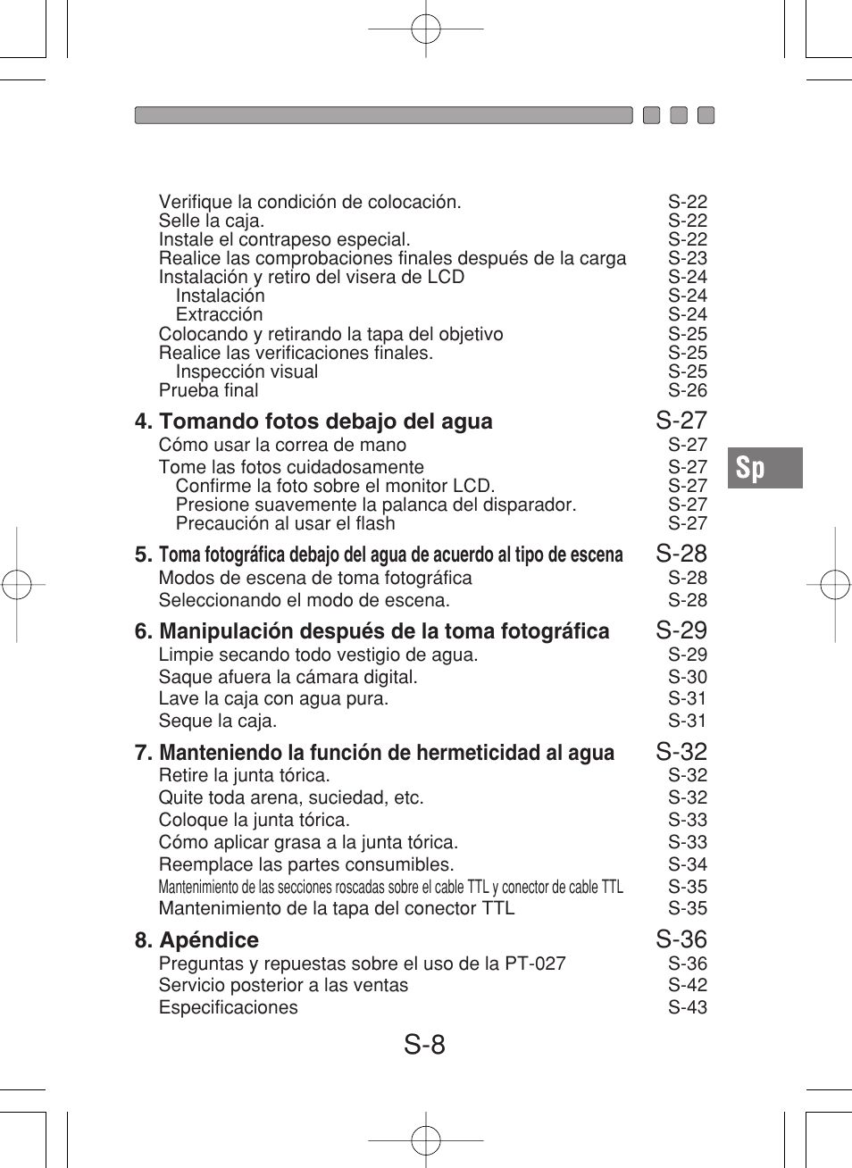 S-27, S-28, S-29 | S-32, S-36 | Olympus PT-027 User Manual | Page 141 / 180