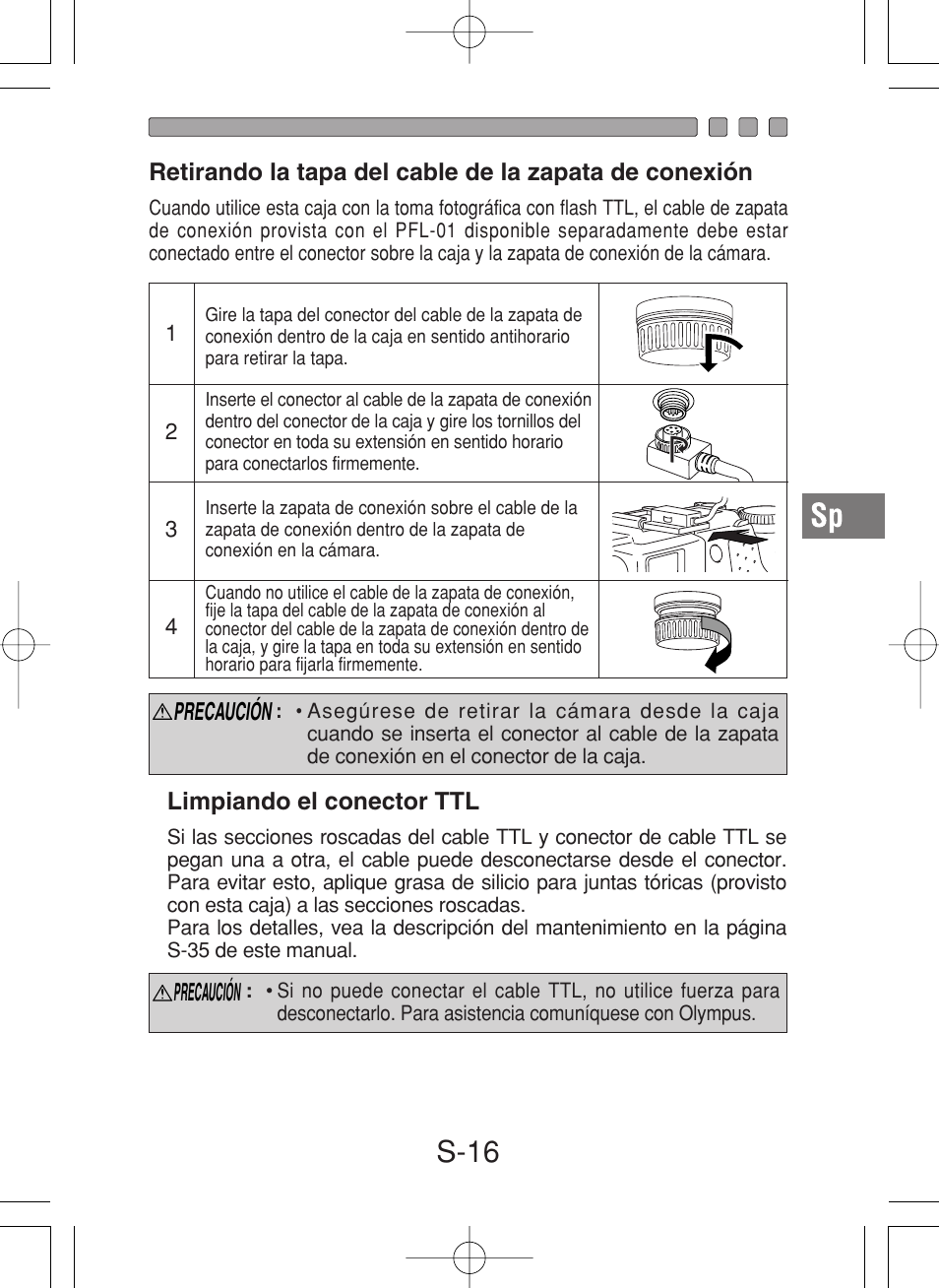 S-16 | Olympus PT-027 User Manual | Page 149 / 180