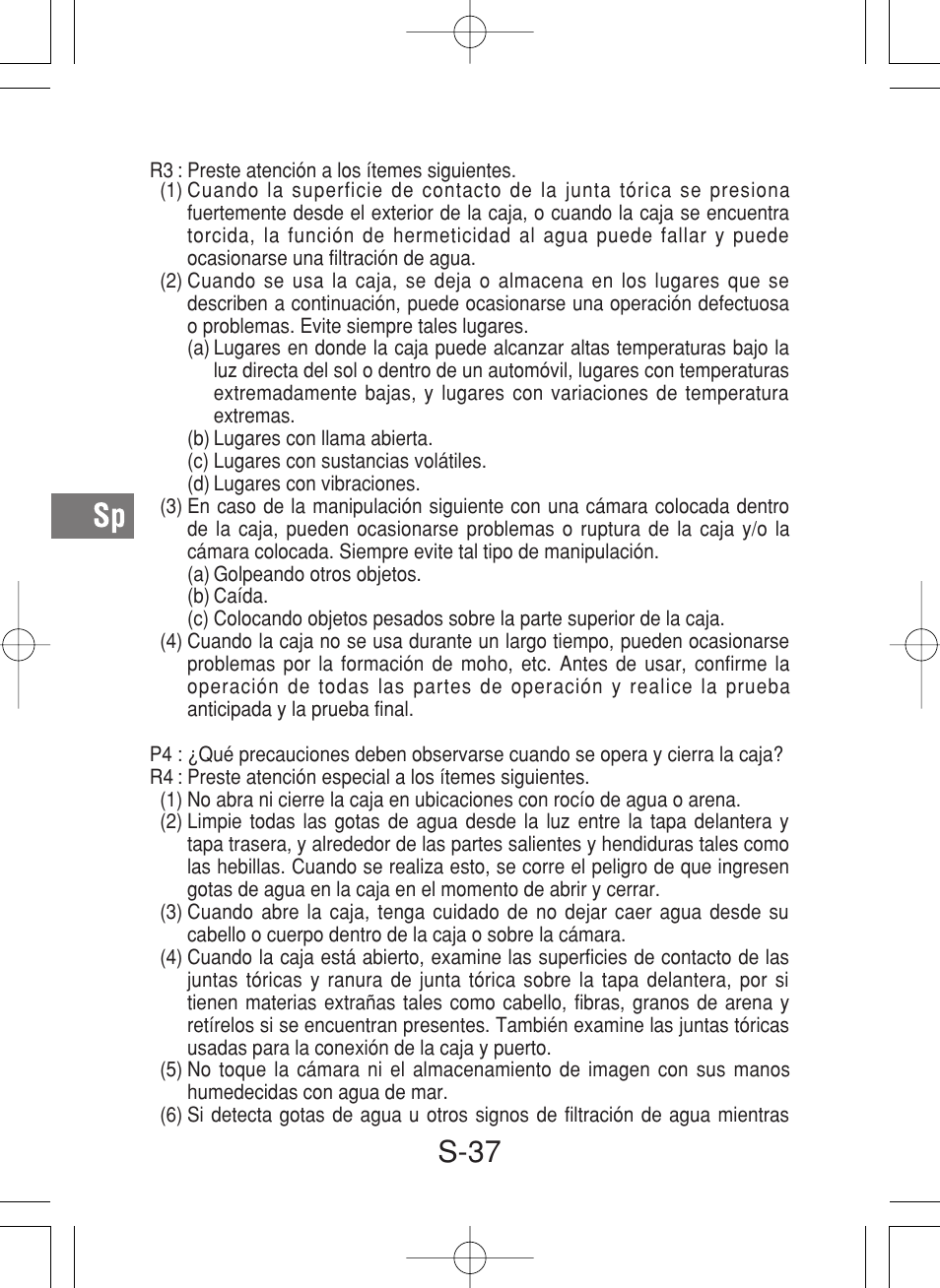 S-37 | Olympus PT-027 User Manual | Page 170 / 180