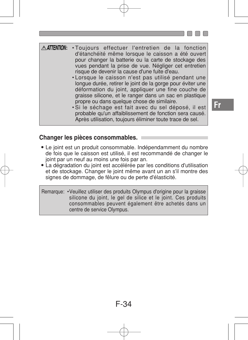 F-34 | Olympus PT-027 User Manual | Page 79 / 180