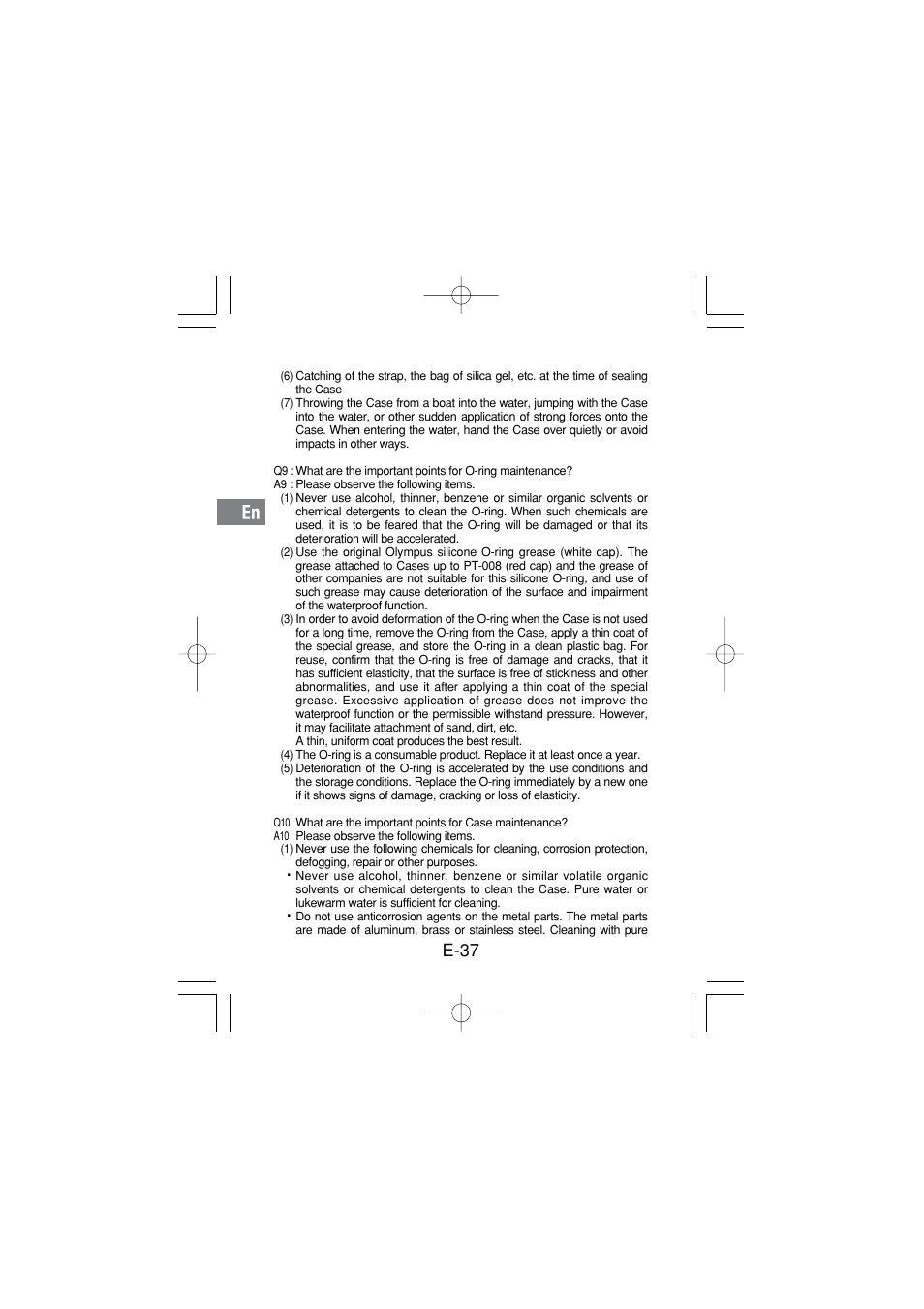 E-37 | Olympus PT 033 User Manual | Page 38 / 44