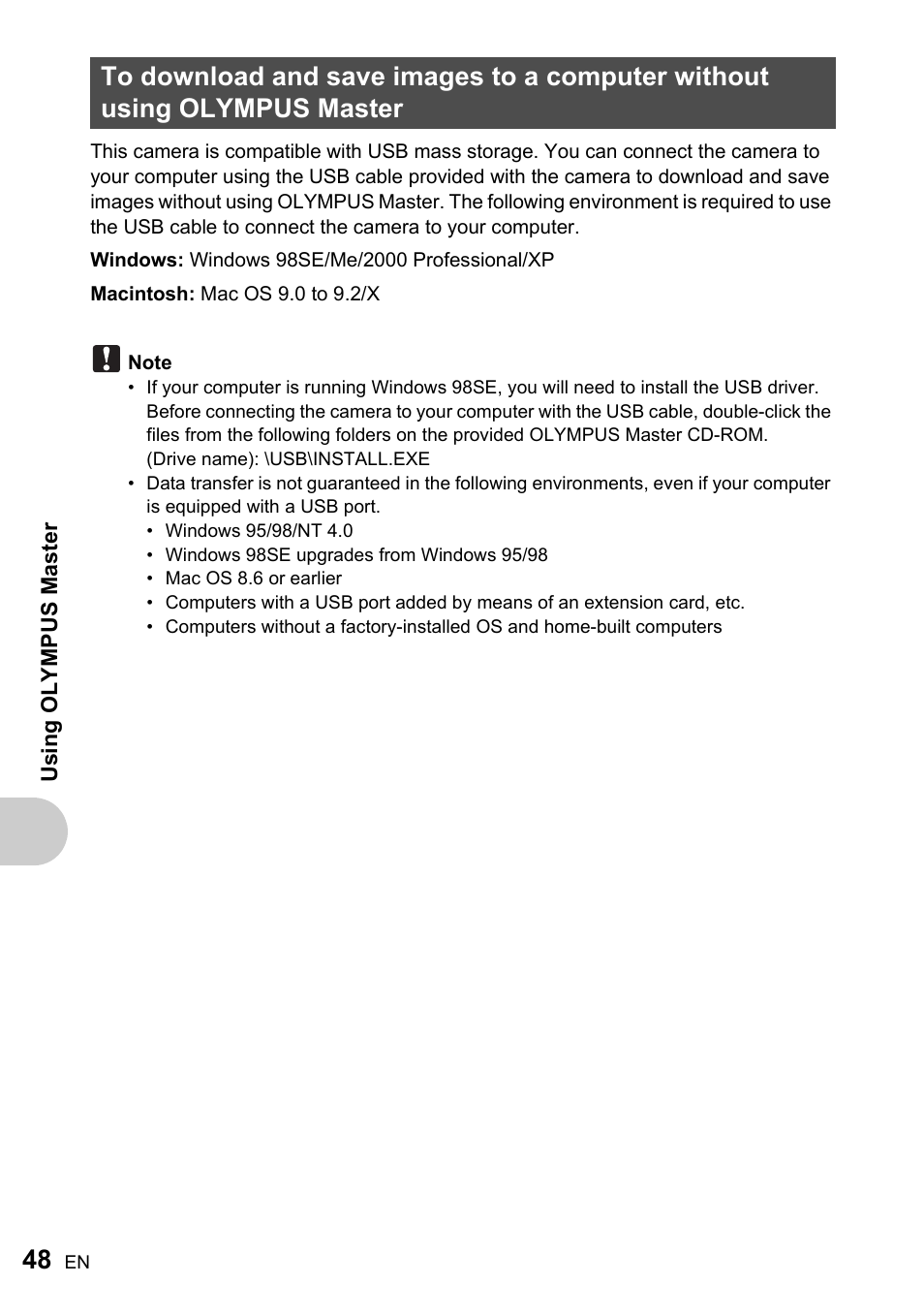 Olympus ADVANCED MANUAL FE-200 User Manual | Page 48 / 78