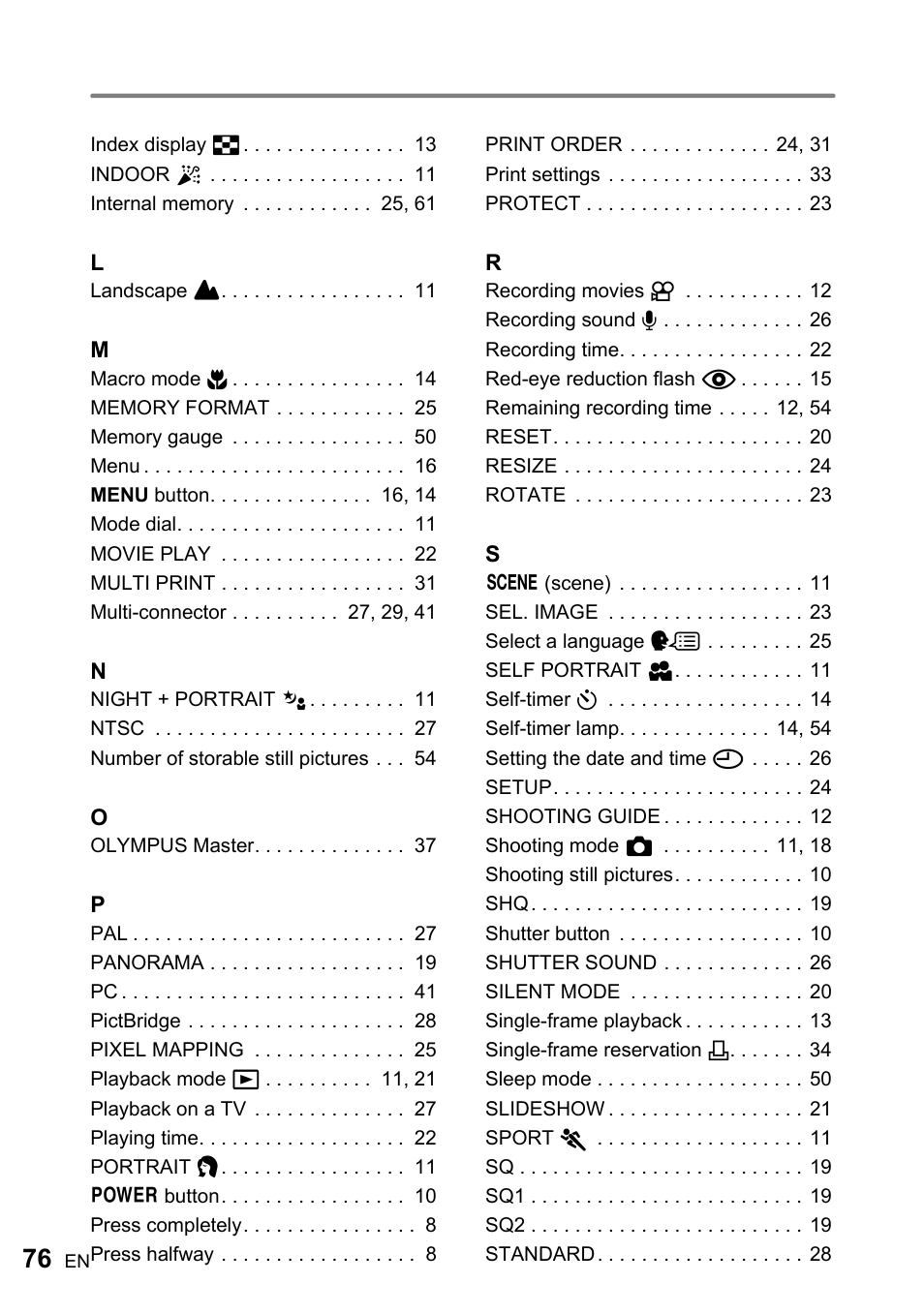 Olympus ADVANCED MANUAL FE-200 User Manual | Page 76 / 78