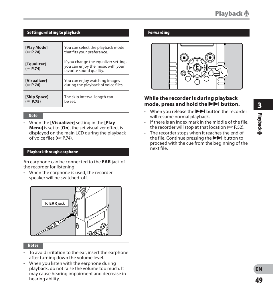 Playback a | Olympus LS-20M User Manual | Page 49 / 112