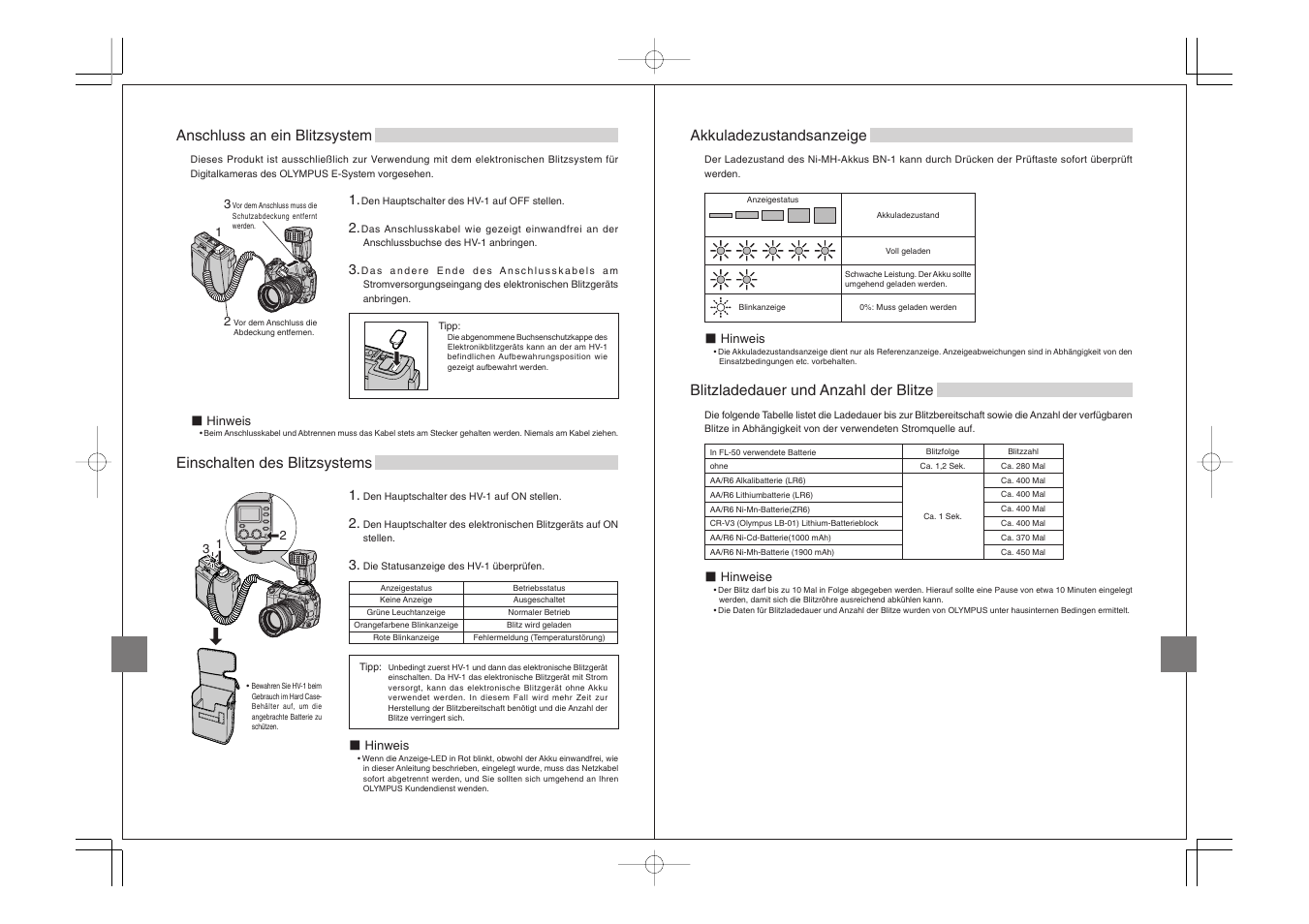 Olympus FLASH HIGH VOLTAGE SET FS-HV1 User Manual | Page 16 / 30