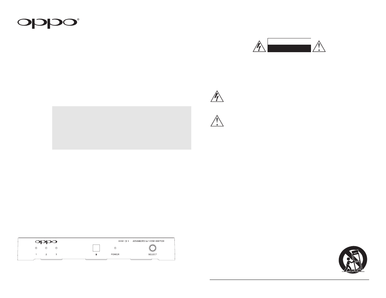 OPPO Digital OPPO HM-31 User Manual | 6 pages