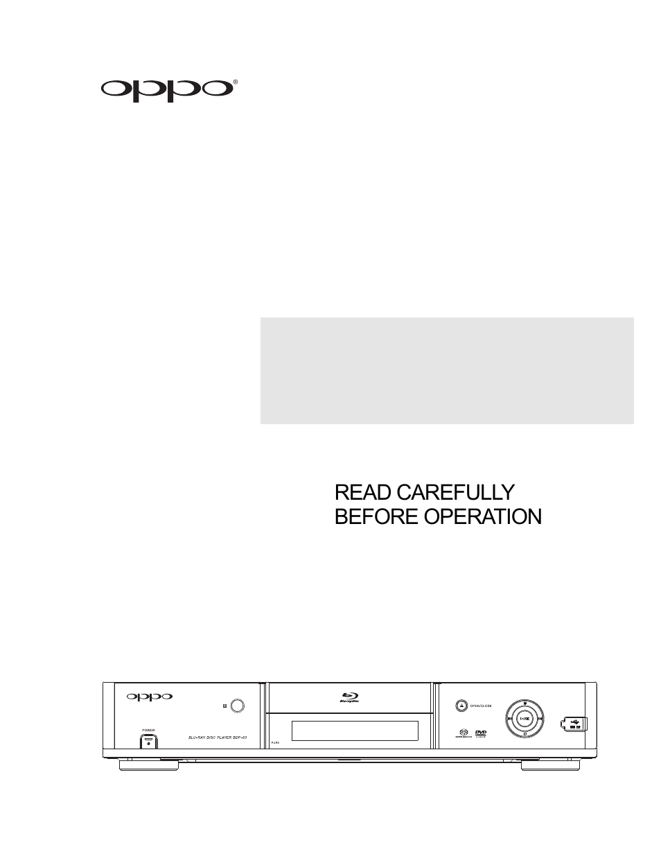 OPPO Digital BDP-83 User Manual | 81 pages